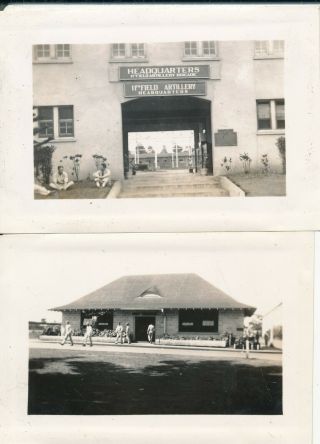 1940 Us Army Schofield Barracks Hawaii 2 Small Photos 11th Fa Hq & Px