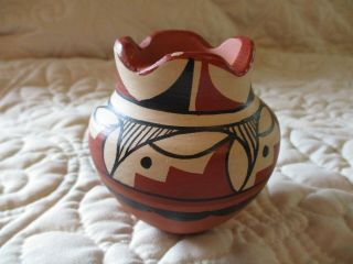 Native American Jemez Nm Signed Pottery 3 " Pot