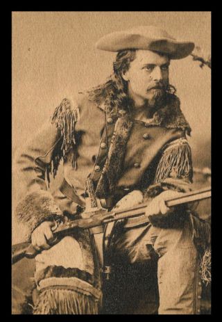 Buffalo Bill Cody Photo Reprint On 100 Year Old Paper Wild West