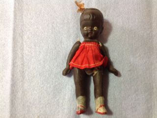 Vintage Black American Bisque Baby Doll,  Made In Japan 5 " In.