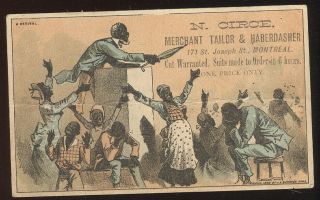 1882 Trade Card W/black Motif,  