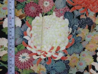01vBCF 1636 Silk Vintage Tomesode Fabric Japanese kimono Chrysanthemum 4