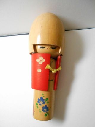 16.  5cm Kimono Girl Kokeshi.  Japan Wooden Doll.  Approx.  6.  5 Inches High.  Antique.