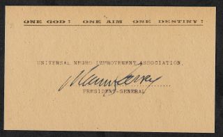 Marcus Garvey Autograph Reprint On Period 1930s 3x5 Card
