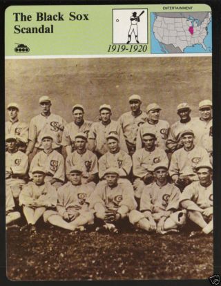 Black Sox Scandal 1919 Chicago White Baseball Sportscaster Story Of America Card