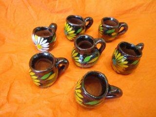 Mexican Pottery 7 - Piece Mug Cup Ewer Doll House Miniature Hand Crafted Folk Art