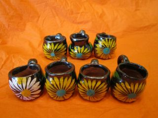 MEXICAN POTTERY 7 - PIECE MUG CUP EWER DOLL HOUSE MINIATURE HAND CRAFTED FOLK ART 4
