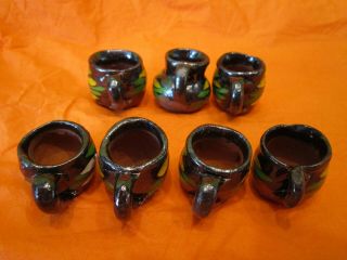 MEXICAN POTTERY 7 - PIECE MUG CUP EWER DOLL HOUSE MINIATURE HAND CRAFTED FOLK ART 5