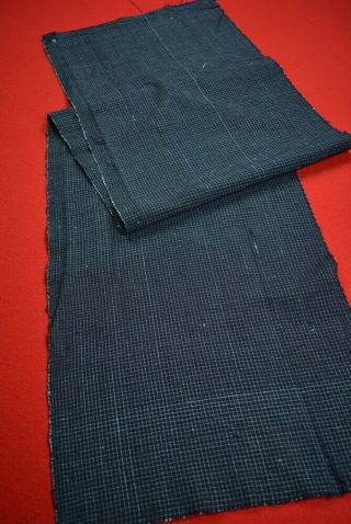 Xe53/100 Vintage Japanese Fabric Cotton/silk Antique Patch Indigo Blue Shima 57 "