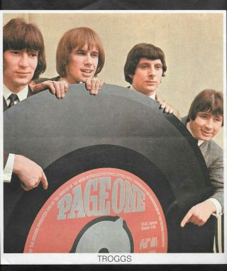 Monty Gum 1965 (pop Music) Type Poster  Troggs - Beat Stars Of Radio 1