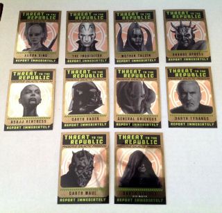 Star Wars Full Set Of 10 Inserts Threat To The Republic 2015 Topps Jedi Vs Sith