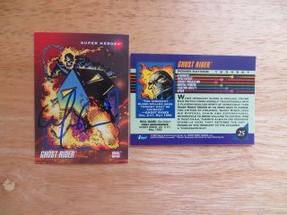 1992 Marvel Universe 3 Ghost Rider Card 25 Signed Mark 