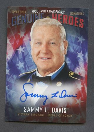 2019 Ud Goodwin Champions Heroes Medal Of Honor Sammy L.  Davis Auto