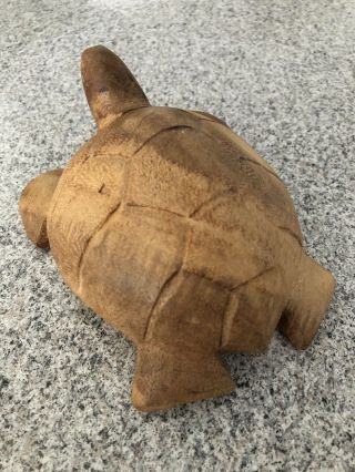 Vintage Wood Hand Carved Sea Turtle Tortoise Maui Hawaii ‘99 Lovely Look