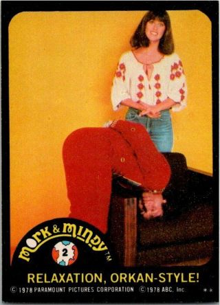 1978 Topps Mork & Mindy Sticker Card 2 Relaxtion,  Orkan - Style