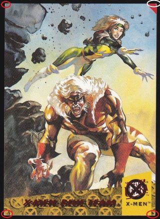 1994 Fleer Ultra X - Men Blue & Gold Team Triptych 1 Sabretooth & Rogue