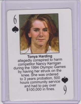 Rare 2003 Starz Behind Barz Tonya Harding Playing Card Mug Shot Olympics
