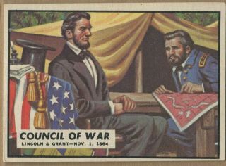 1962,  Topps,  Civil War News,  79 Council Of War,  Lincoln & Grant,  16784