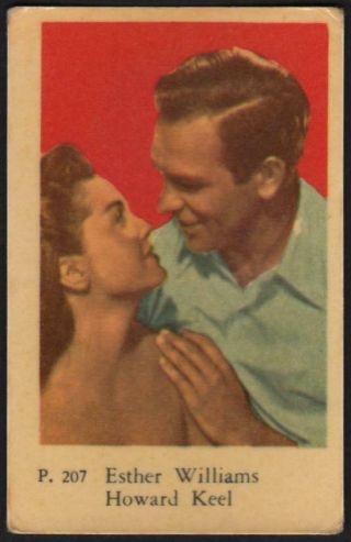 Esther Williams & Howard Keel - 1958 Swedish P Set Movie Star Gum Card P.  207