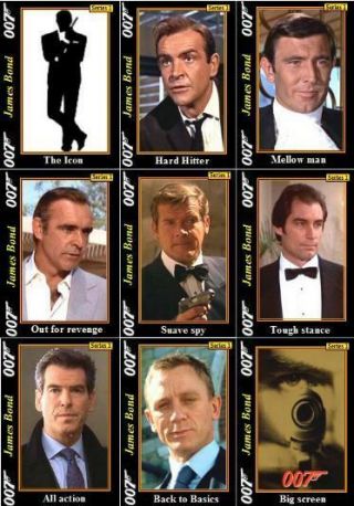 James Bond Movie Trading Cards Series 1 007 Connery Moore Dalton Brosnon Craig