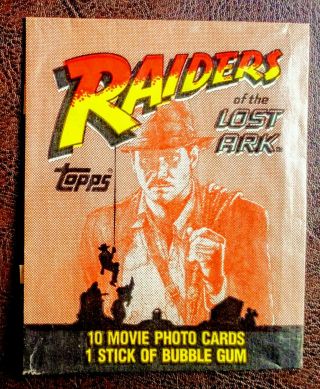 1981 Topps " Raiders Of The Lost Ark " Cards Wax Pack Wrapper Indiana Jones