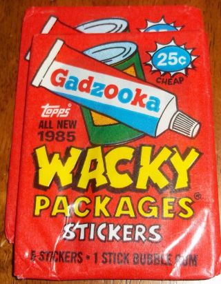 Vintage Wacky Packages Topps Chewing Gum 1985 Wax Pack,  Wrapper