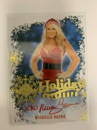 2014 Benchwarmer Happy Holidays Michelle Baena Autograph Card
