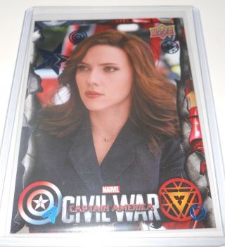 Captain America Civil War Trading Card Black Widow/scarlett Johansson Blue 41