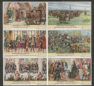 Liebig Trading Cards Set Of 6 In Dutch - History Of Hungary