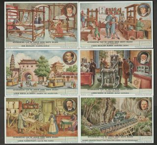Liebig Trading Cards Set Of 6 In Dutch - Famous Belgians