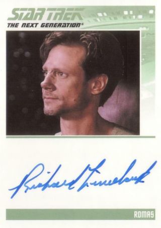 Star Trek - Tng - The Complete S1 - Richard Lineback Autograph Card