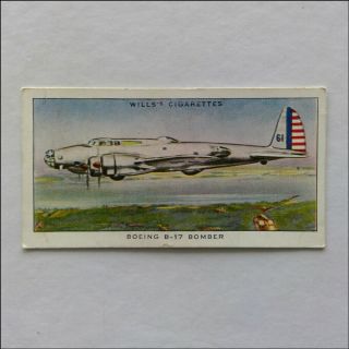 Wills Speed 12 Boeing B - 17 Bomber Cigarette Card (cc3)