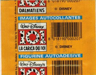 Italy 1995 Panini Walt DIsney 101 Dalmatians Sticker Pack - La Carica Del 101 2
