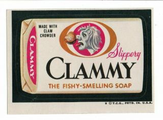 1973 Wacky Packages Series 6 Clammy Tan Back