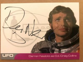Ufo Series 2: Autograph Card: Derren Nesbitt As Col Craig Collins Dn1 Black Ink