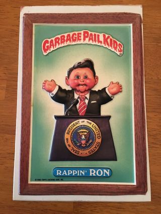 Topps 1986 Rappin’ Ron “3 - D Wall Plak” Plaque Garbage Pail Kids
