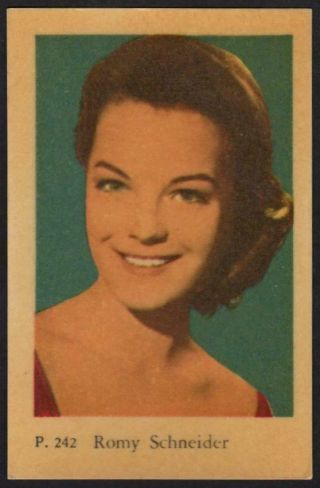 Romy Schneider - 1958 Vintage Swedish P Set Movie Star Gum Card P.  242