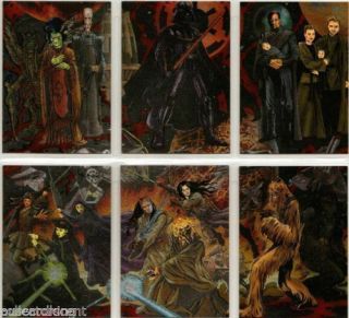 Star Wars - Revenge Of The Sith - Complete Chase Etched Foil Card Set (6) - Nm