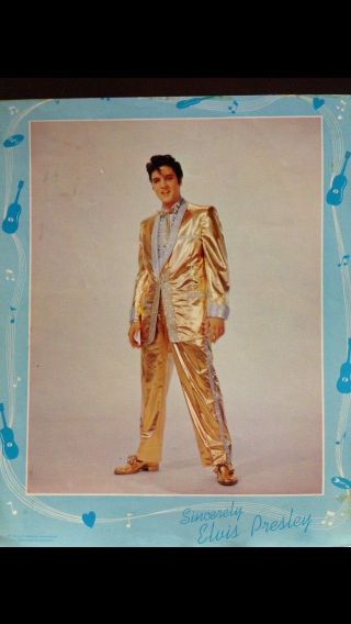 Elvis Presley Signed 8x10 Photo Gold Lame Suit Jsa Authenticated 1950s