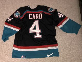 Mike Card Game Worn 02/03 Kelowna Rockets Jersey w/ Memorial Cup Patch 2