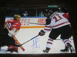 Alexis Lafreniere Autographed Team Canada 8x10 " Goal " Photo