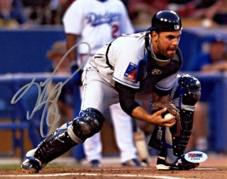 Mike Piazza Signed 8x10 York Mets Photo - Mlb Play At Home White Psa/dna Slv