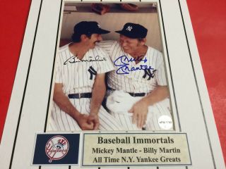 Mickey Mantle and Billy Martin Signed 5x7 Photo with Certificate of Authenticity 2