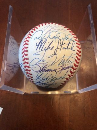 1999 NY Yankees World Series Team Signed Baseball 26 Names Jeter,  Rivera,  Torre 6