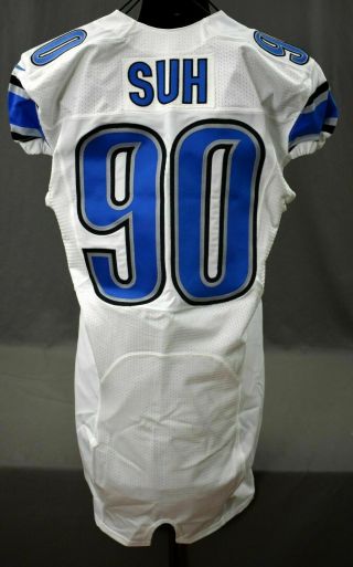 Fantastic 2014 Ndamukong Suh Detroit Lions Football Team Issued Nfl Game Jersey