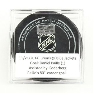 2014 - 15 Daniel Paille Boston Bruins Game - Goal - Scored Puck - Soderberg Assist
