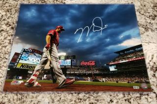 Mike Trout Signed 16x20 Citi Field Photo Autograph Mlb Hologram Angels