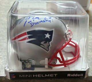 Rare Tom Brady Autographed Mini Helmet Patriots Inscription Dynasty