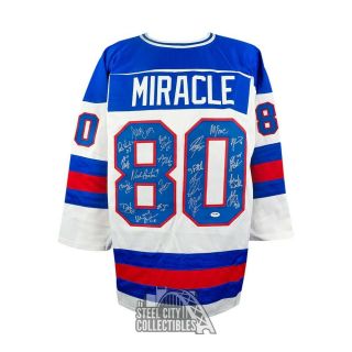 1980 Miracle On Ice Autographed Team Usa Olympic Custom Hockey Jersey - Psa Loa