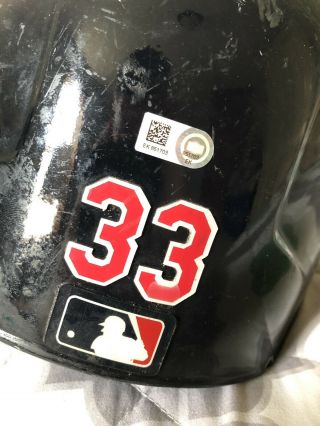 Nick Swisher Game Batting Helmet,  RH Helmet,  Cleveland Indians,  MLB Auth 4